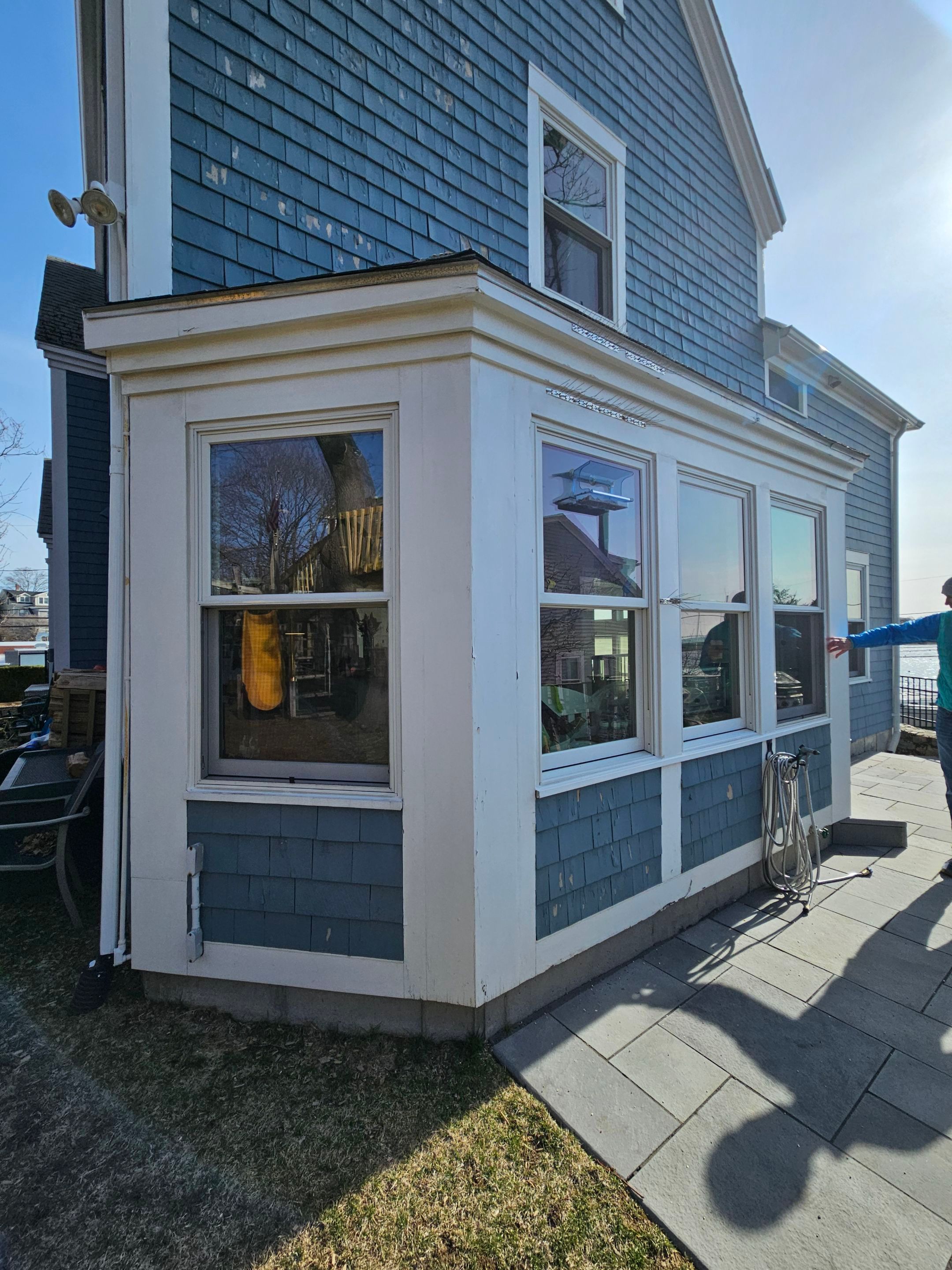 Before Siding in Marblehead, MA - Siding & Wood Trim Makeover